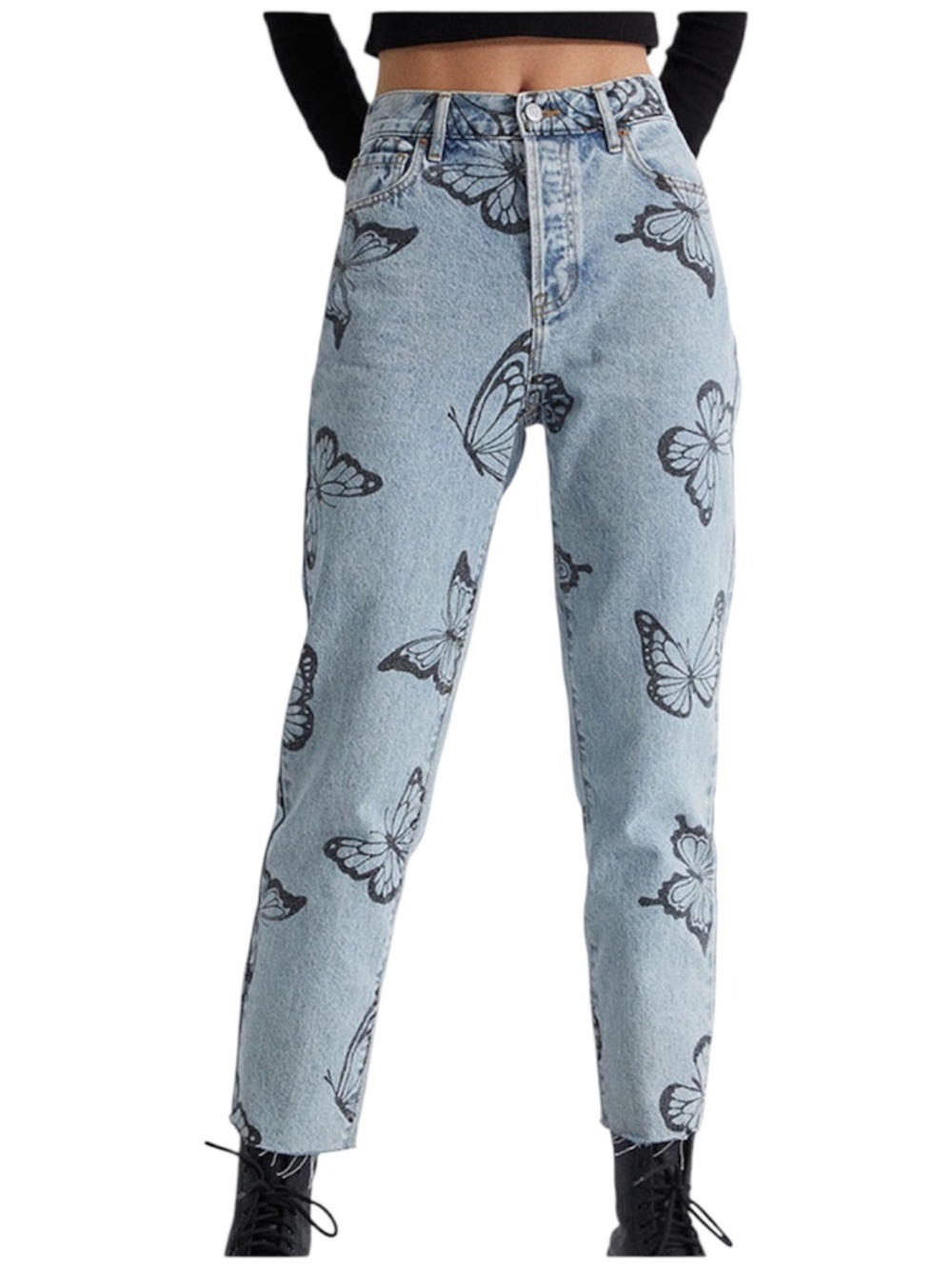 Pacsun Eco Butterfly High Waisted Straight Leg Jeans